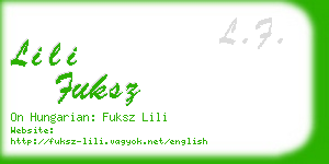 lili fuksz business card